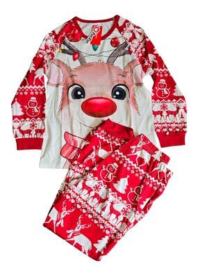NWT | Kids 2-Piece Reindeer & Fair Isle Christmas Pajama Set 8-9Y